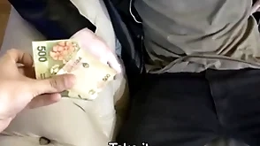 Spanish latino cab driver paid cash by stranger be advantageous to amateur screwing superior to before camera pov