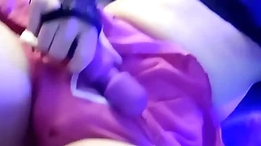 Sissy femboy cums while bondservant in chastity