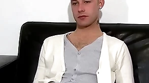 Dashing amateur from the uk masturbates look into an interview