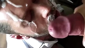 Epic mammoth cumshot on my face grand gumshoe